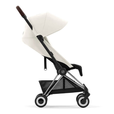 Bambinista-CYBEX-Travel-CYBEX COYA Ultra-compact Pushchair with Chrome Dark Brown Frame - Off White