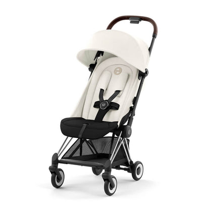 Bambinista-CYBEX-Travel-CYBEX COYA Ultra-compact Pushchair with Chrome Dark Brown Frame - Off White