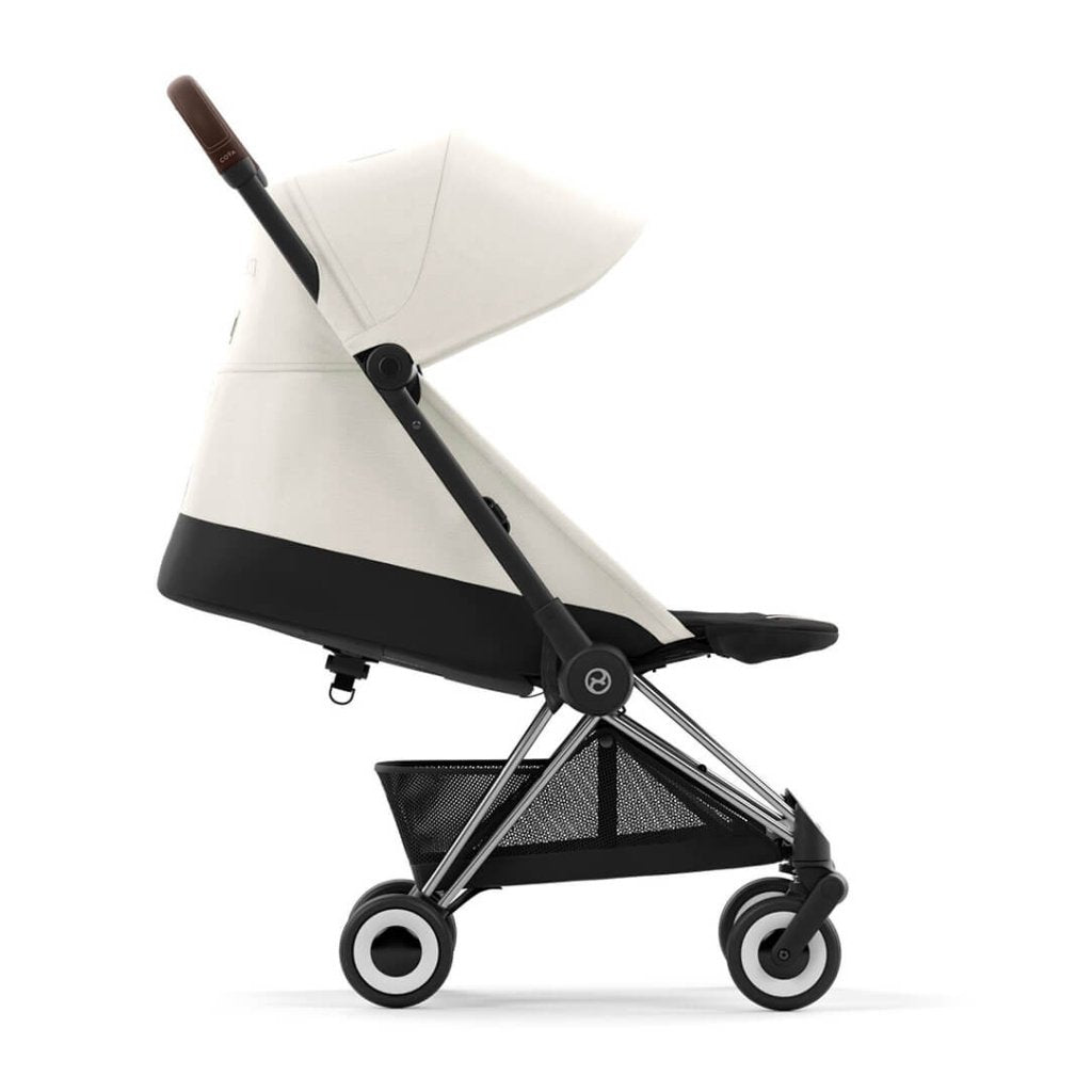 Bambinista-CYBEX-Travel-CYBEX COYA Ultra-compact Pushchair with Chrome Dark Brown Frame - Off White