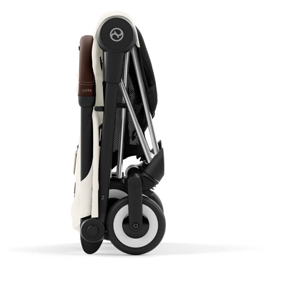 Bambinista-CYBEX-Travel-CYBEX COYA Ultra-compact Pushchair with Chrome Dark Brown Frame - Off White