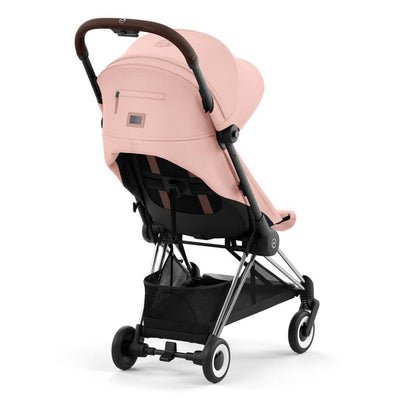 Bambinista-CYBEX-Travel-CYBEX COYA Ultra-compact Pushchair with Chrome Dark Brown Frame - Peach Pink
