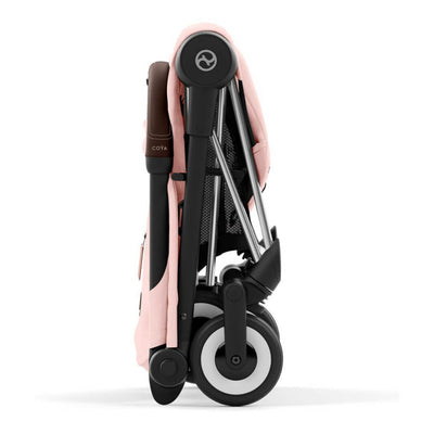 Bambinista-CYBEX-Travel-CYBEX COYA Ultra-compact Pushchair with Chrome Dark Brown Frame - Peach Pink