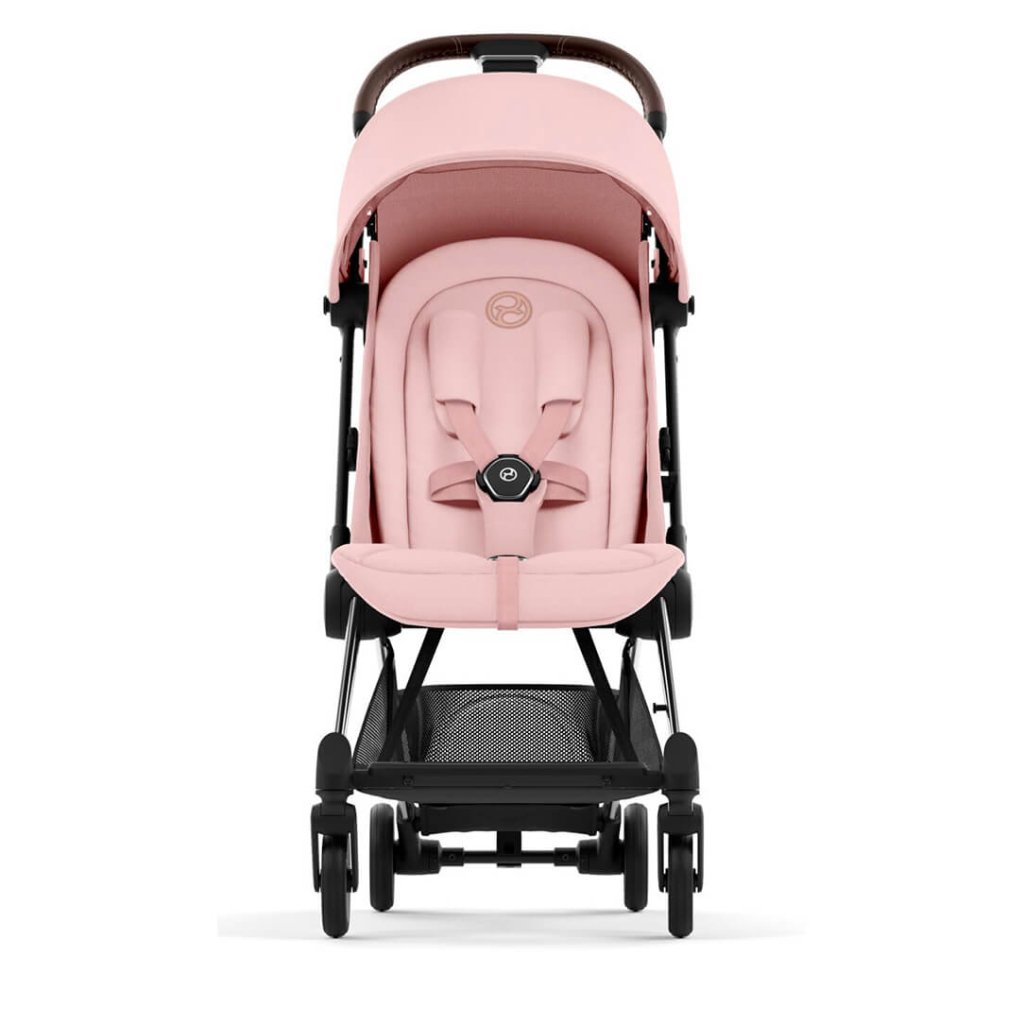 Bambinista-CYBEX-Travel-CYBEX COYA Ultra-compact Pushchair with Chrome Dark Brown Frame - Peach Pink