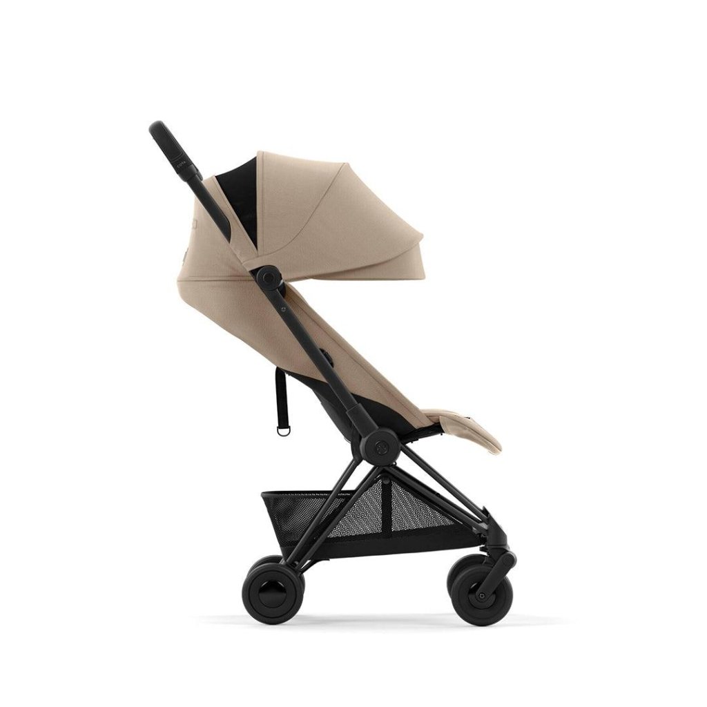 Bambinista-CYBEX-Travel-CYBEX Coya Ultra-compact Pushchair with Matt Black Frame - Cozy Beige