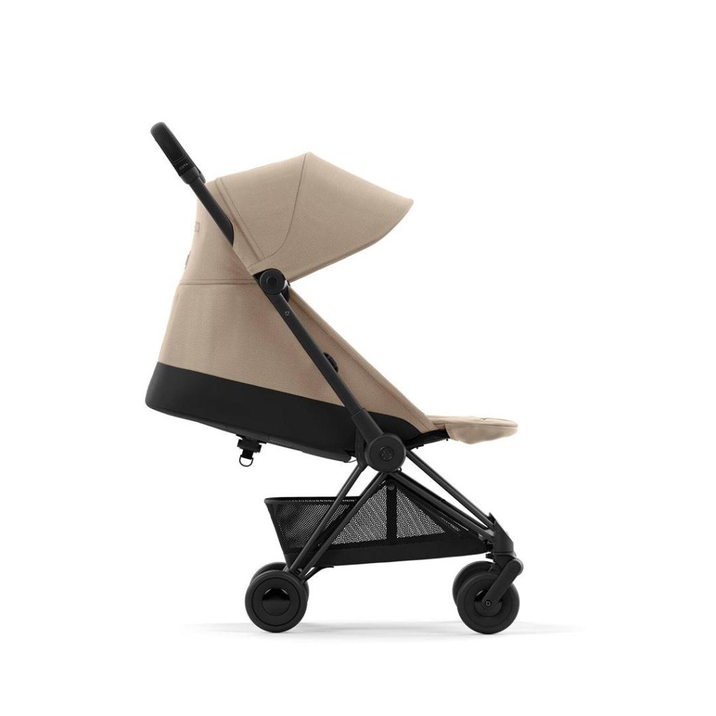 Bambinista-CYBEX-Travel-CYBEX Coya Ultra-compact Pushchair with Matt Black Frame - Cozy Beige