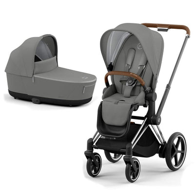 Bambinista-CYBEX-Travel-CYBEX e-Priam Conscious Collection Pushchair - Pearl Grey (New Generation 2023)