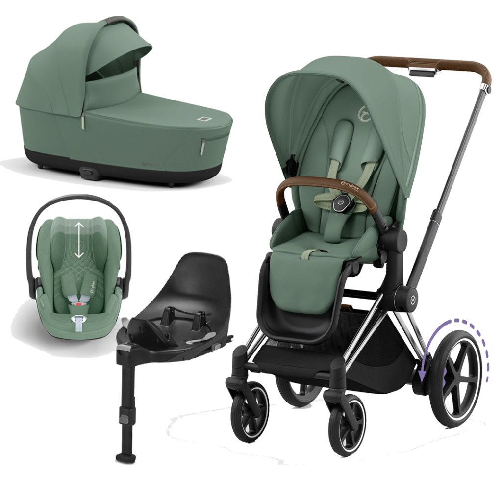 green stroller travel system CYBEX e-Priam Travel System