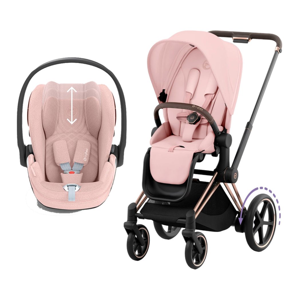 Bambinista-CYBEX-Travel-CYBEX e-Priam Travel System 2023 - Peach Pink