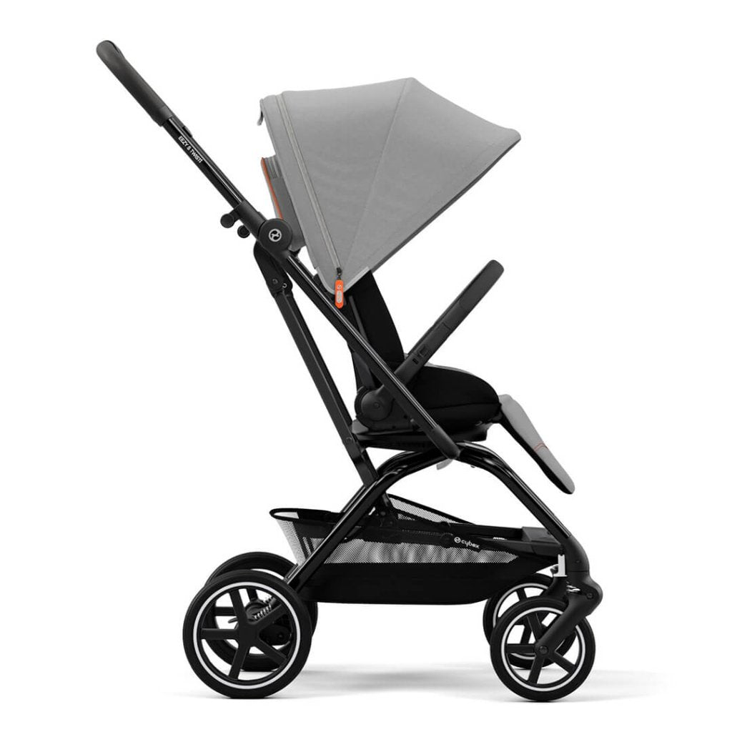 Bambinista-CYBEX-Travel-CYBEX Eezy S Twist+2 Travel System Black Frame Comfort Bundle with Aton B2 I-SIZE and Gold Footmuff - Lava Grey
