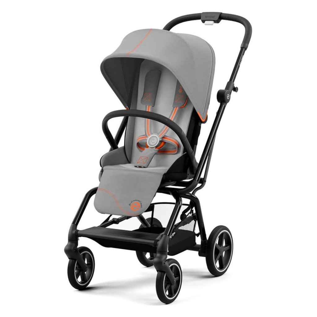 Bambinista-CYBEX-Travel-CYBEX Eezy S Twist+2 Travel System Black Frame Luxury Bundle CLOUD T I-SIZE and Base with Gold Footmuff - Lava Grey