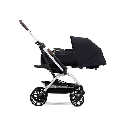 Bambinista-CYBEX-Travel-CYBEX Eezy S Twist+2 Travel System Black Frame Luxury Bundle CLOUD T I-SIZE and Base with Snogga Footmuff - Moon Black