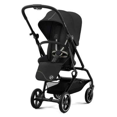 Bambinista-CYBEX-Travel-CYBEX Eezy S Twist+2 Travel System Black Frame Luxury Bundle CLOUD T I-SIZE and Base with Snogga Footmuff - Moon Black
