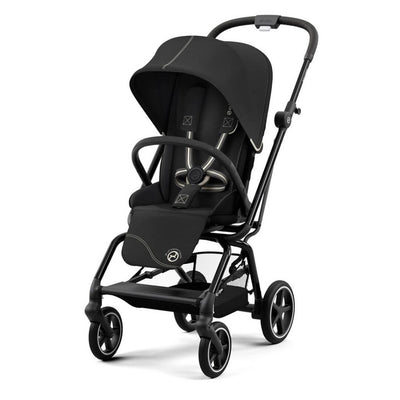 Bambinista-CYBEX-Travel-CYBEX Eezy S Twist+2 Travel System Black Frame Luxury Bundle CLOUD T I-SIZE and Base with Snogga Footmuff - Moon Black