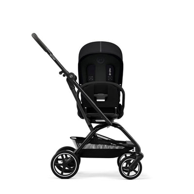 Bambinista-CYBEX-Travel-CYBEX Eezy S Twist+2 Travel System Black Frame Luxury Bundle CLOUD T I-SIZE and Base with Snogga Footmuff - Moon Black