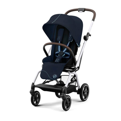 Bambinista-CYBEX-Travel-CYBEX Eezy S Twist+2 Travel System Silver Frame Comfort Bundle with Aton B2 I-SIZE and Gold Footmuff - Ocean Blue