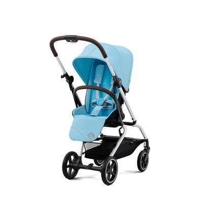 Bambinista-CYBEX-Travel-CYBEX Eezy S Twist+2 Travel System Silver Frame Comfort Bundle with Aton B2 I-SIZE and Snogga Footmuff - Beach Blue