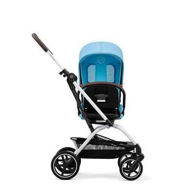 Bambinista-CYBEX-Travel-CYBEX Eezy S Twist+2 Travel System Silver Frame Comfort Bundle with Aton B2 I-SIZE and Snogga Footmuff - Beach Blue