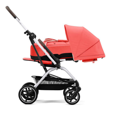 Bambinista-CYBEX-Travel-CYBEX Eezy S Twist+2 Travel System Silver Frame Comfort Bundle with Aton B2 I-SIZE and Snogga Footmuff - Hibiscus Red