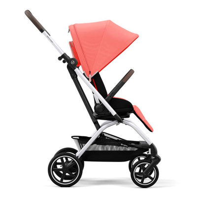 Bambinista-CYBEX-Travel-CYBEX Eezy S Twist+2 Travel System Silver Frame Comfort Bundle with Aton B2 I-SIZE and Snogga Footmuff - Hibiscus Red