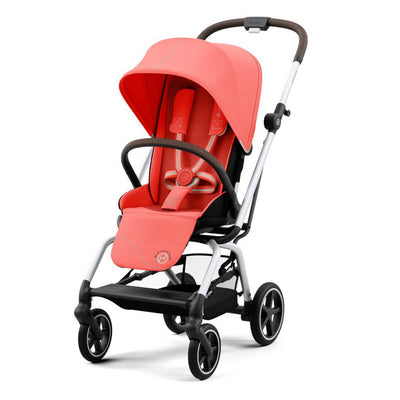 Bambinista-CYBEX-Travel-CYBEX Eezy S Twist+2 Travel System Silver Frame Comfort Bundle with Aton B2 I-SIZE and Snogga Footmuff - Hibiscus Red