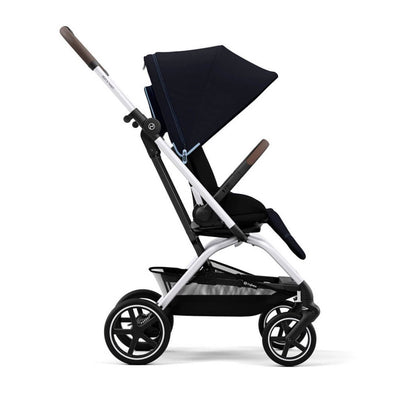 Bambinista-CYBEX-Travel-CYBEX Eezy S Twist+2 Travel System Silver Frame Comfort Bundle with Aton B2 I-SIZE and Snogga Footmuff - Ocean Blue
