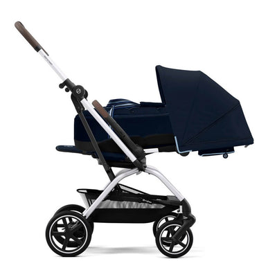 Bambinista-CYBEX-Travel-CYBEX Eezy S Twist+2 Travel System Silver Frame Comfort Bundle with Aton B2 I-SIZE and Snogga Footmuff - Ocean Blue