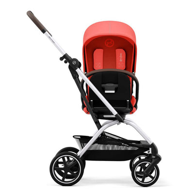 Bambinista-CYBEX-Travel-CYBEX Eezy S Twist+2 Travel System Silver Frame Luxury Bundle CLOUD T I-SIZE and Base with Gold Footmuff - Hibiscus Red