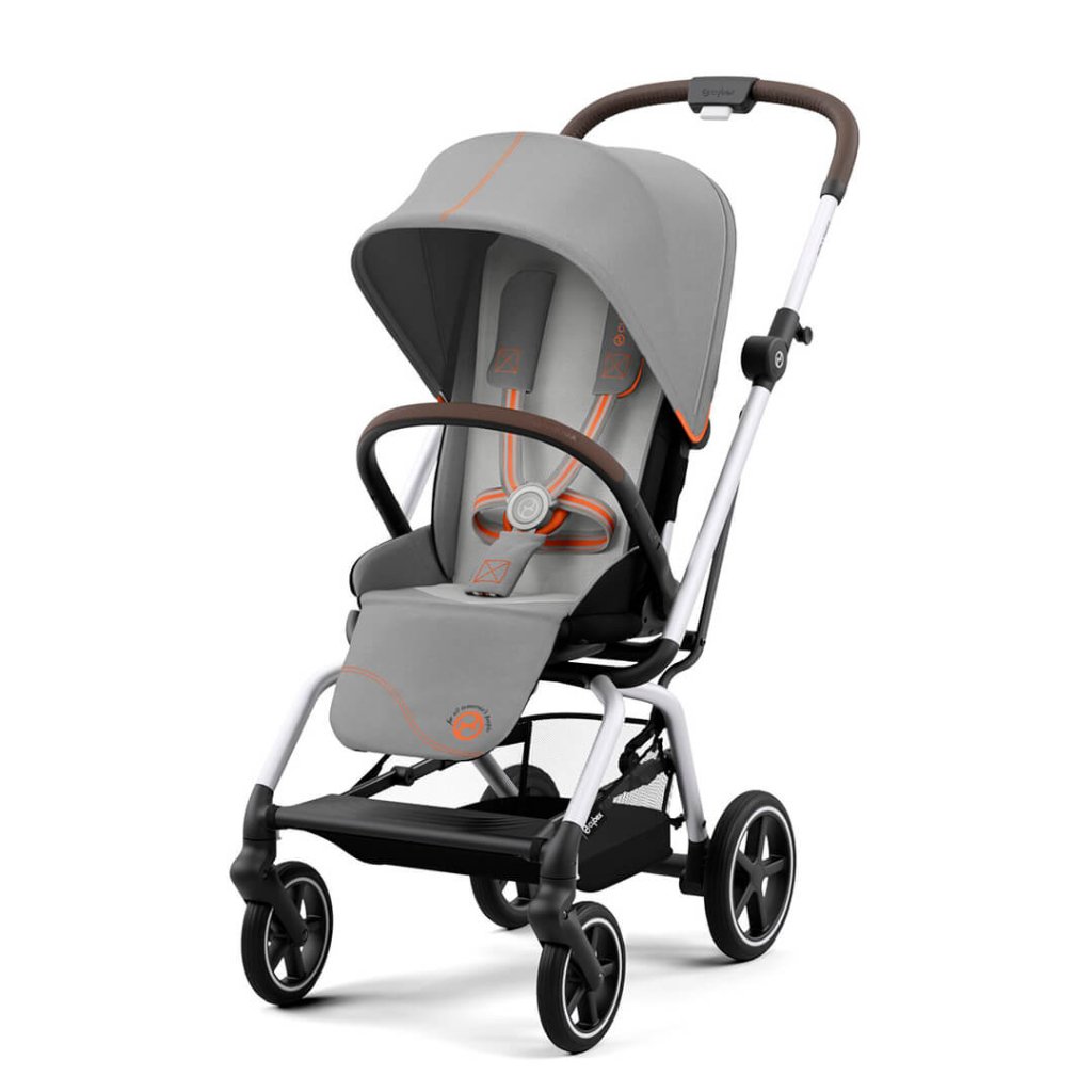 Bambinista-CYBEX-Travel-CYBEX Eezy S Twist+2 Travel System Silver Frame Luxury Bundle CLOUD T I-SIZE and Base with Snogga Footmuff - Lava Grey