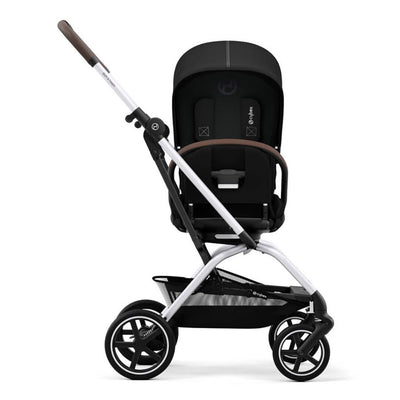 Bambinista-CYBEX-Travel-CYBEX Eezy S Twist+2 Travel System Silver Frame Luxury Bundle CLOUD T I-SIZE and Base with Snogga Footmuff - Moon Black