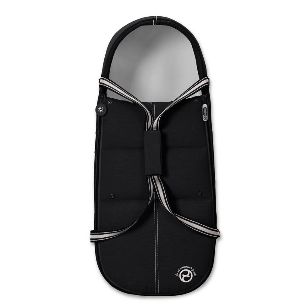 Bambinista-CYBEX-Travel-CYBEX Eezy S Twist+2 Travel System Silver Frame Luxury Bundle CLOUD T I-SIZE and Base with Snogga Footmuff - Moon Black