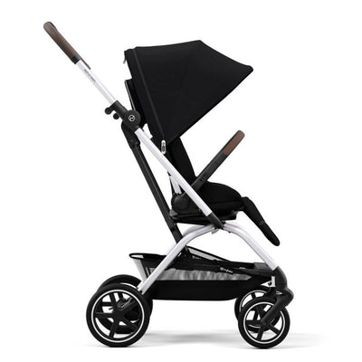 Bambinista-CYBEX-Travel-CYBEX Eezy S Twist+2 Travel System Silver Frame Luxury Bundle CLOUD T I-SIZE and Base with Snogga Footmuff - Moon Black