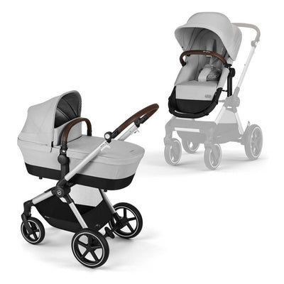 Bambinista-CYBEX-Travel-CYBEX EOS Comfort Bundle Travel System with Aton B2 I-SIZE and Gold Footmuff - Lava Grey