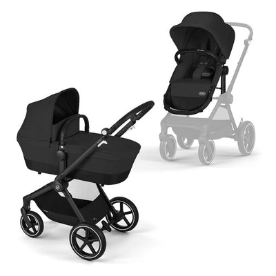 Bambinista-CYBEX-Travel-CYBEX EOS Comfort Bundle Travel System with Aton B2 I-SIZE and Gold Footmuff - Moon Black