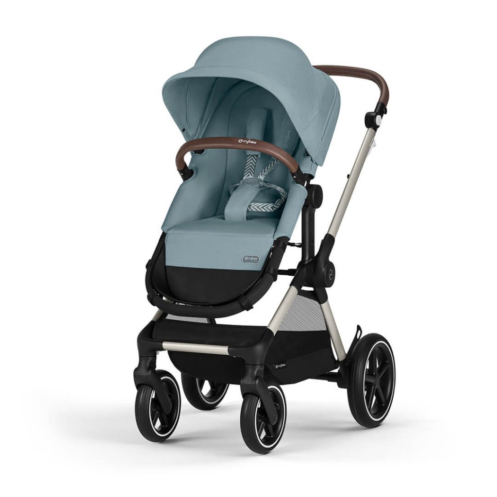 Bambinista-CYBEX-Travel-CYBEX EOS Comfort Bundle Travel System with Aton B2 I-SIZE and Gold Footmuff - Sky Blue