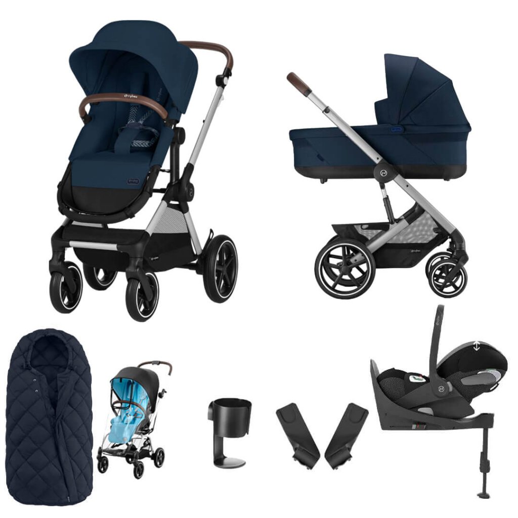 Bambinista-CYBEX-Travel-CYBEX EOS Comfort Bundle Travel System with Aton B2 I-SIZE and Snogga Footmuff - Ocean Blue