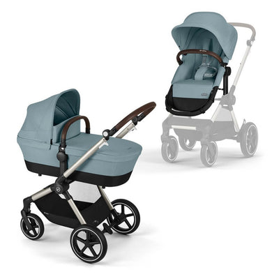 Bambinista-CYBEX-Travel-CYBEX EOS Comfort Bundle Travel System with Aton B2 I-SIZE and Snogga Footmuff - Sky Blue