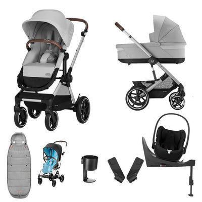 Bambinista-CYBEX-Travel-CYBEX EOS Luxury Travel System CLOUD T I-SIZE with Gold Footmuff - Lava Grey
