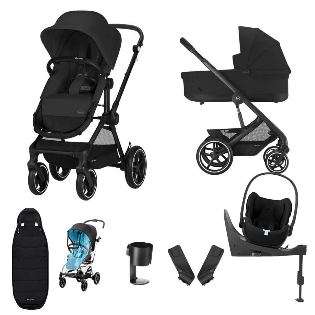 Bambinista-CYBEX-Travel-CYBEX EOS Luxury Travel System CLOUD T I-SIZE with Gold Footmuff - Moon Black