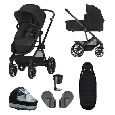 Bambinista-CYBEX-Travel-CYBEX EOS Travel System Essential Bundle with Gold Footmuff - Moon Black