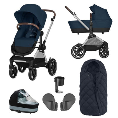 Bambinista-CYBEX-Travel-CYBEX EOS Travel System Essential Bundle with Snogga Footmuff - Ocean Blue