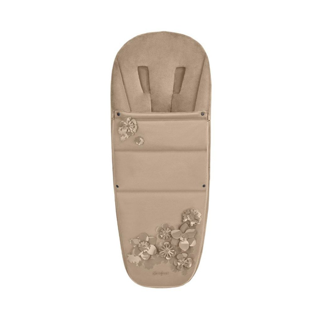 Bambinista-CYBEX-Travel-CYBEX Footmuff - Simply Flowers - Nude Beige