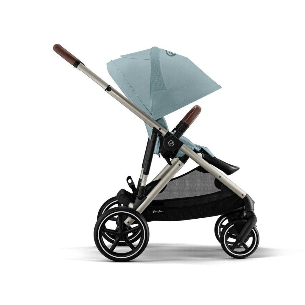 Bambinista-CYBEX-Travel-CYBEX Gazelle S Travel System (10 Piece) Luxury Bundle With Gold Footmuff and CLOUD T - Sky Blue