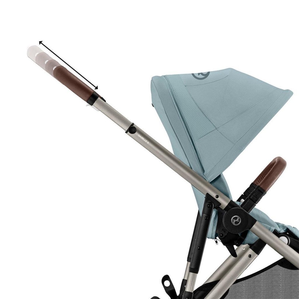 Bambinista-CYBEX-Travel-CYBEX Gazelle S Travel System (10 Piece) Luxury Bundle With Gold Footmuff and CLOUD T - Sky Blue