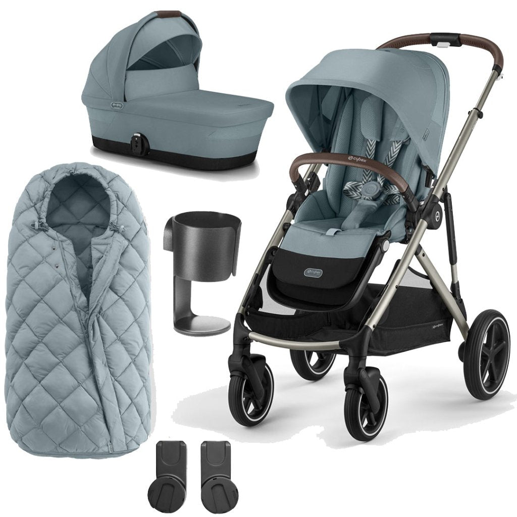 Bambinista-CYBEX-Travel-CYBEX Gazelle S Travel System (5 Piece) Essential Bundle With Snogga - Sky Blue (2023 New Generation)