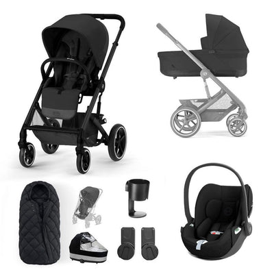 Bambinista-CYBEX-Travel-CYBEX Gazelle S Travel System (7 Piece) Luxury Bundle With Snogga and CLOUD T I-SIZE - Moon Black (2023 New Generation)