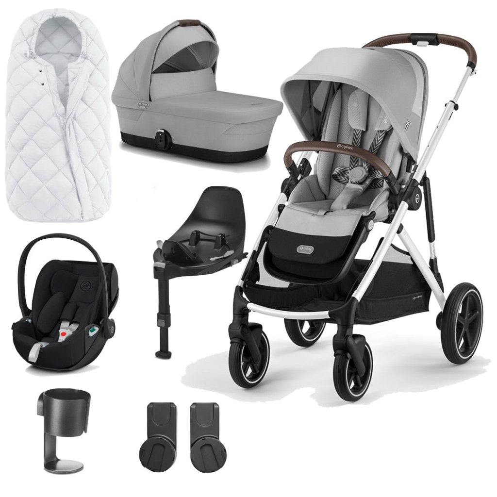 Bambinista-CYBEX-Travel-CYBEX Gazelle S Travel System (7 Piece) Luxury Bundle With Snogga and CLOUD Z2 I-SIZE - Lava Grey (2023 New Generation)