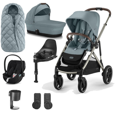 Bambinista-CYBEX-Travel-CYBEX Gazelle S Travel System (7 Piece) Luxury Bundle With Snogga and CLOUD Z2 I-SIZE - Sky Blue (2023 New Generation)