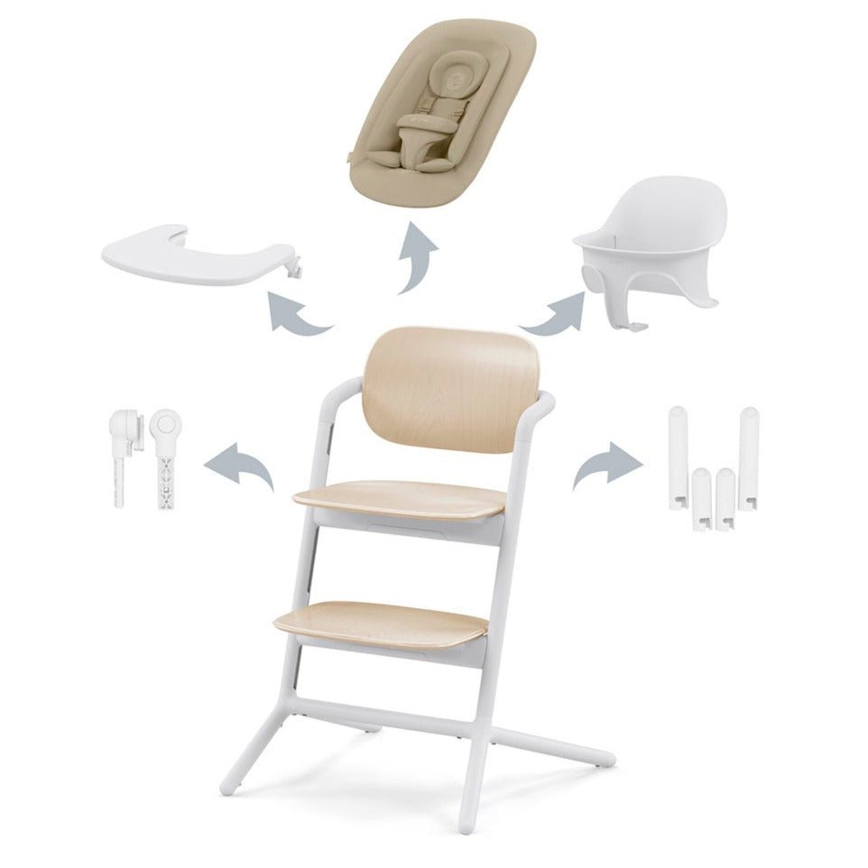 Bambinista-CYBEX-Travel-CYBEX Lemo 4 in 1 High Chair Set - Sand White