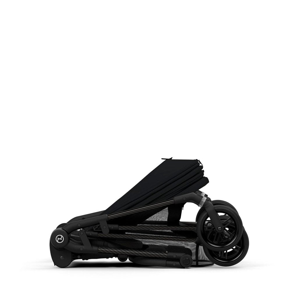 Cybex Melio Carbon Travel System Essential Bundle - Moon Black 