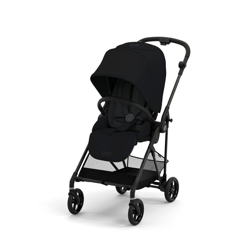 Bambinista-CYBEX-Travel-Cybex Melio Carbon Travel System CLOUD T I-SIZE and Base Luxury Bundle With Gold Footmuff - Moon Black
